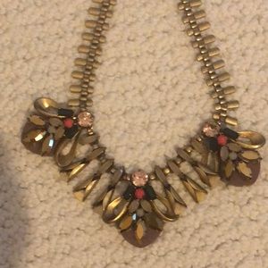Gold green and orange J Crew necklace